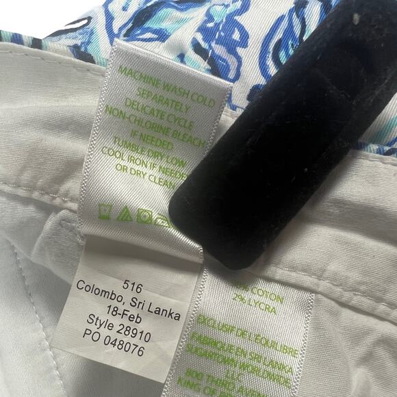 Lilly Pulitzer Buttercup Stretch Short 5" Inseam Seashell Scalloped Hem Womens 0 - Picture 8 of 12